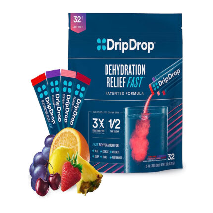 DripDrop Hydration, Electrolyte Powder Packets- Grape, Fruit Punch